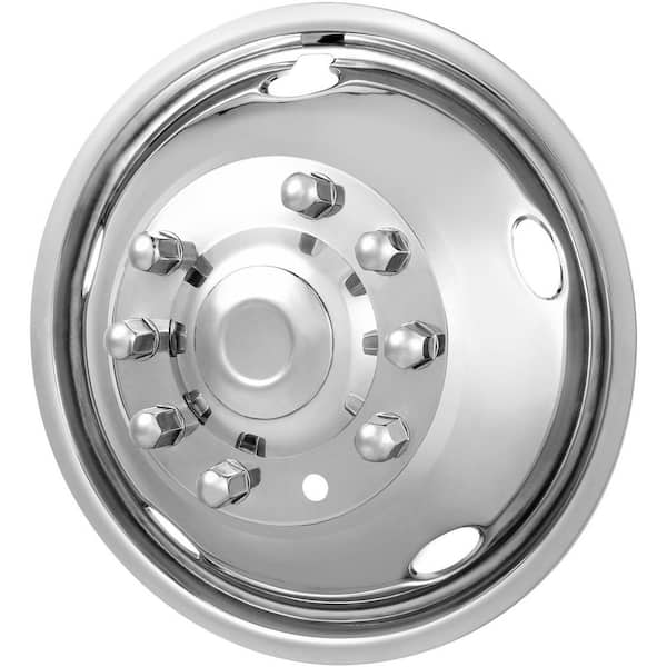 SKYSHALO 19.5 in. 10 Lug Wheel Simulators, 304 Stainless Steel Wheel Simulator Kit with Mirror Polished Finish For Ford F450/F550