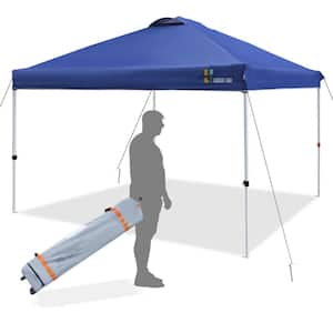 EAGLE PEAK 5 ft. x 5 ft. Blue Pop Up Canopy with 1 Removable Sunwall  E25SW1-BLU-AZ - The Home Depot