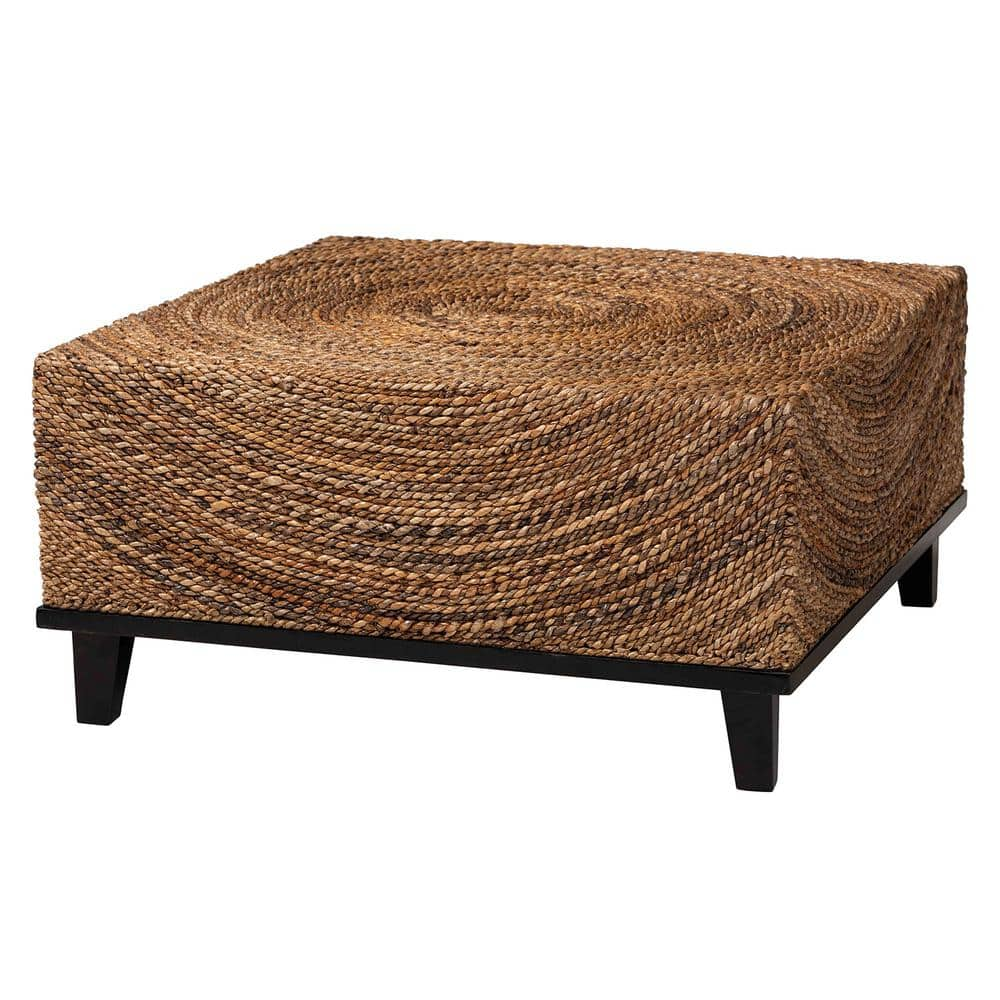 bali & pari Verino 35.4 in. Natural Brown Square Seagrass Coffee Table ...