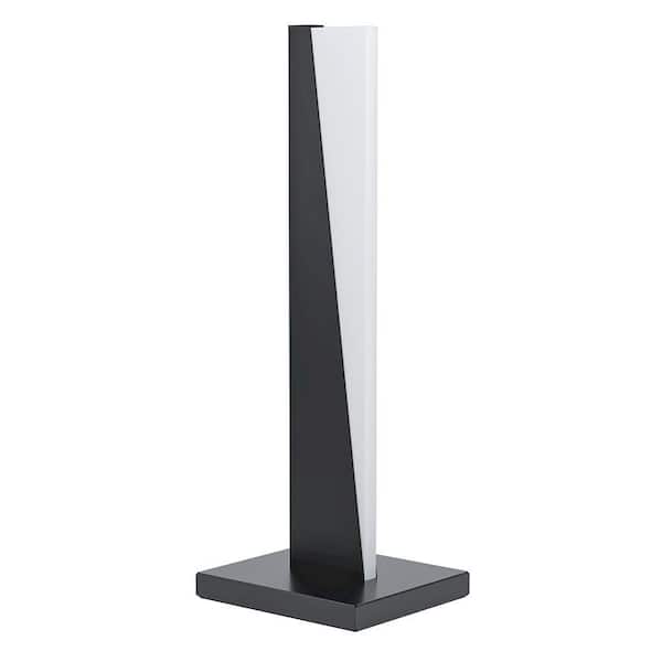 Eglo Isidro 5.9 in. W x 16.15 in. H LED Structured Black Table Lamp with White Acrylic Shade