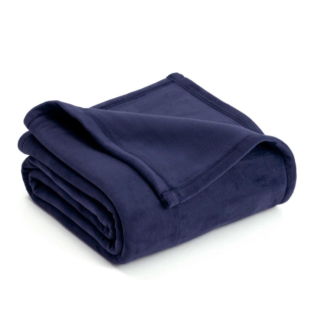 Vellux Plush Eclipse Blue Polyester Twin Blanket 027399029788 - The ...