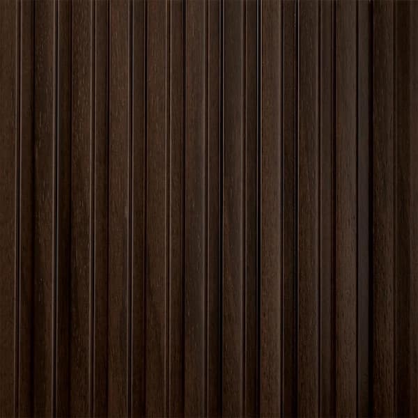 Medium Slats 1/2 in. x 0.79 ft. x 7.88 ft. Wined Brown Glue-Up Decorative Foam Wood Slat Walls (10 Pack)/62.25 sq. ft.