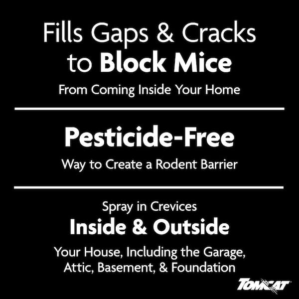 Indoor Rodent Block Expanding Foam Barrier 12 oz. Fills Gaps to Keep Mice From Entering the Home