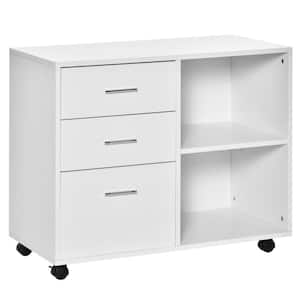 White 25.5 in. H Storage Cabinet with Drawer