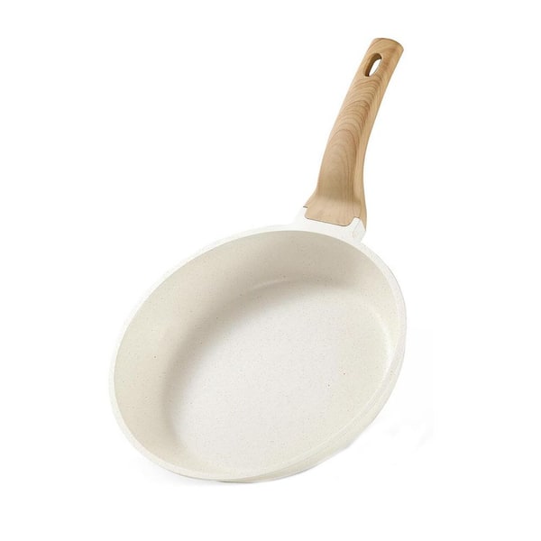 8-Piece White Granite Nonstick Frying Pan Set, Eco-Friendly Stone Finish, Induction Compatible Cookware