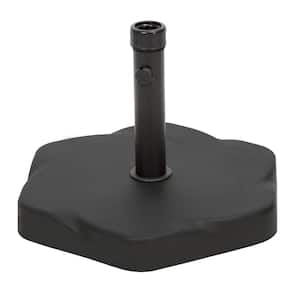 66 lbs. Concrete Steel Hexagonal Patio Umbrella Base, Outdoor Umbrella Stand Holder for 1.5 and 1.90 in. Dia.-Black