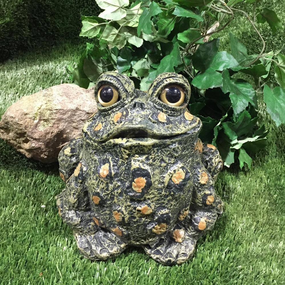 Whimsical UV Resistant Handcrafted Garden Toad and Turtle Statues Set