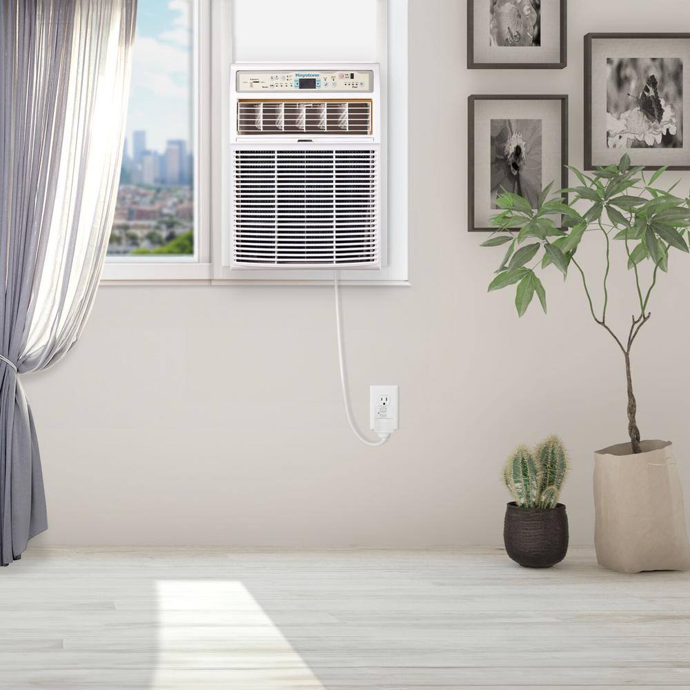 Keystone 10,000 BTU White Casement Window Air Conditioner with Remote