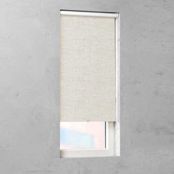 Cocoon By Coulisse Cut To Size Linen Blackout Fabric Cordless Roller Shade 54 In W X 72 In L 2012834 The Home Depot