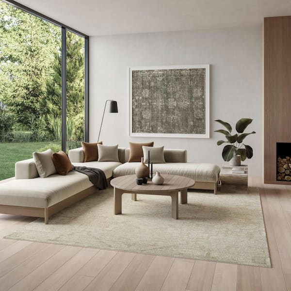 Dekor Ivory 8 ft. x 10 ft. Medallion Traditional Area Rug