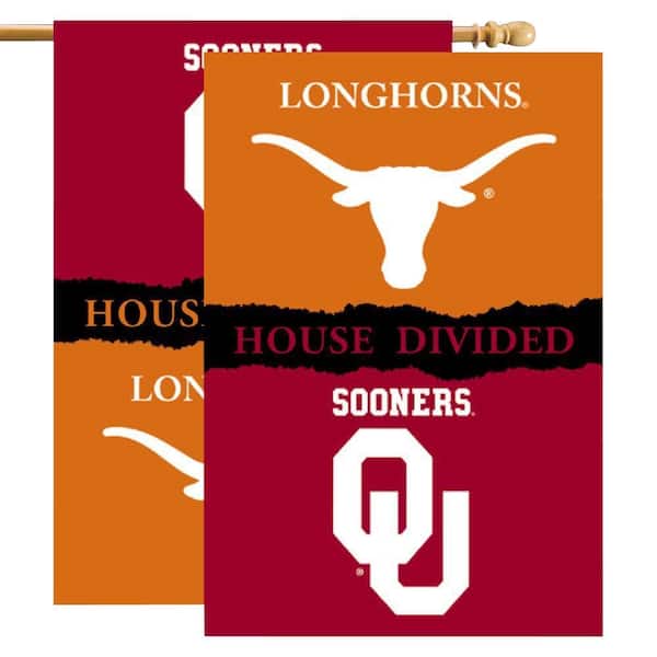 BSI Products NCAA 28 in. x 40 in. Oklahoma/Texas Rivalry House Divided Flag