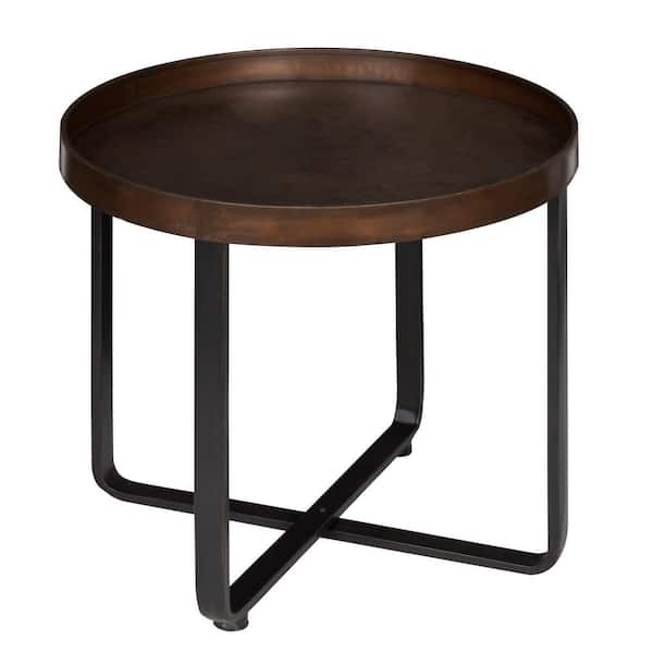 Kate and Laurel Zabel 22.25 in. Round Metal End Table