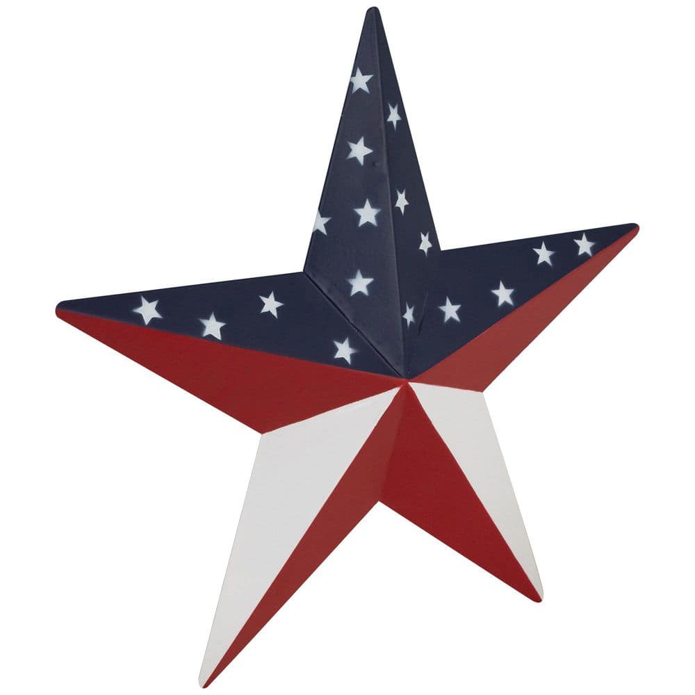 Patriotic Red, White, and Blue Metal Star Wall Decoration
