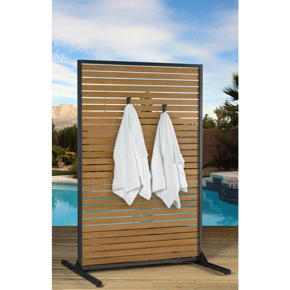 Privadesa 4 x 6 ft. Aluminum Privacy Screen with Wood Effect Finish