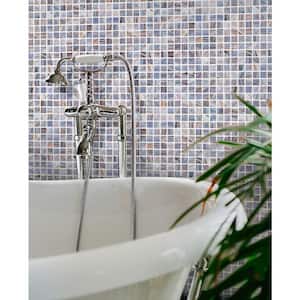 Celestial Glossy Manatee Blue 12 in. x 12 in. Glass Mosaic Wall and Floor Tile (20 sq. ft./case) (20-pack)