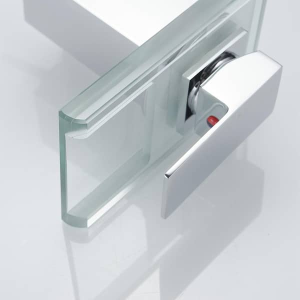 Waterfall Single Handle Single Hole Bathroom Faucet with LED Light in Chrome