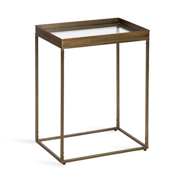 Kate and Laurel Lonsdale 18 in. Gold Rectangle Metal End Table