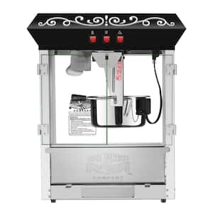 850-Watt 10 oz. Black Countertop Popcorn Machine with Old Maids Drawer Warming Tray and Scoop