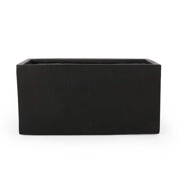 35.25 in. L x 18 in. W x 18 in. H Concrete Window Box Modern Rectangular Planters for Outdoor Plants, Black Planter Box