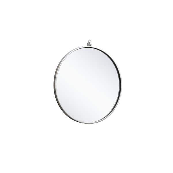 Unbranded Medium Round Silver Modern Mirror (21 in. H x 21 in. W)