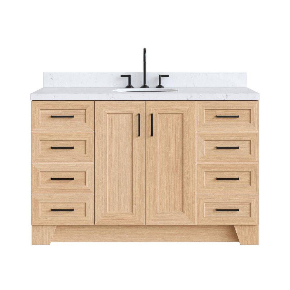 Taylor 54 in. Single Sink Freestanding Bath Vanity in Oak with Carrara White Quartz Top price history on PriceWatchPro
