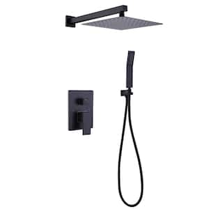 Single Handle 2-Spray Patterns Shower Faucet 1.8 GPM with High Pressure Hand Shower in. Matte Black