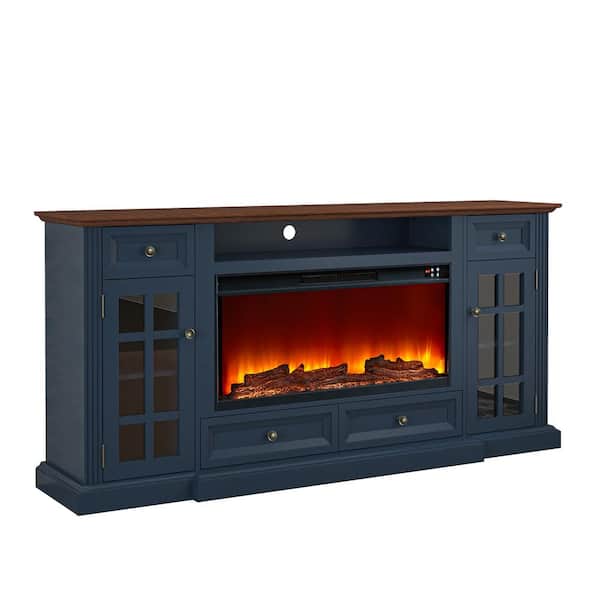 FESTIVO 73 in. Freestanding Electric Fireplace TV Stand in Navy