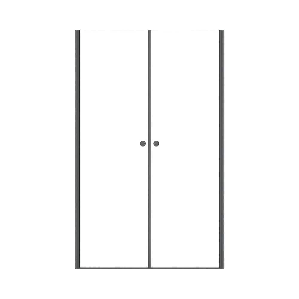 "48 in. W x 72 in. H Double Open Pivot Frameless Shower Door in Brushed Nickel with 1/4"" Clear Tempered Glass" price history on PriceWatchPro