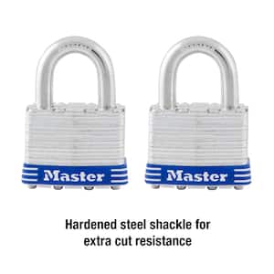 Outdoor Padlock with Key, 1-3/4 in. Wide, 2 Pack