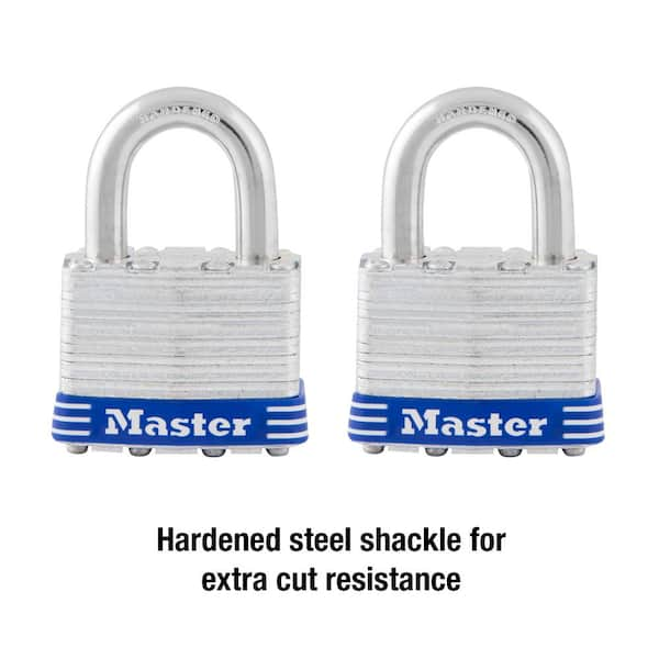 Outdoor Padlock with Key, 1-3/4 in. Wide, 2 Pack