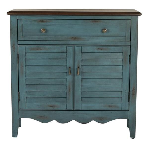 OSP Home Furnishings Inspired by Bassett Davison Antique Caribbean Hall Chest with Brown Top