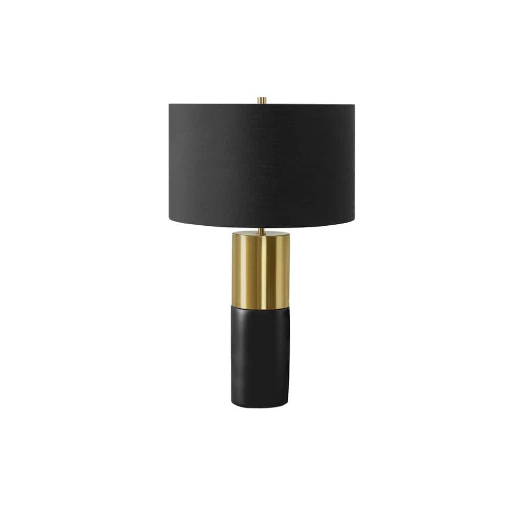 OPICUTE 25 in.H Black+Gold Concrete Base Bedside Table Lamp w