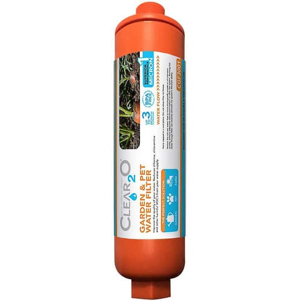 Clear2O Garden and Pet Water Hose Filter - Reduces Chlorine, Lead, Heavy Metals - Ideal for Organic Farmers - (Orange)