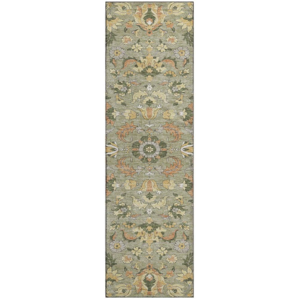 Mayfield Premium Machine Washable Abstract AMF2473 Sage 2 ft. x 7 ft. Runner Rug price history on PriceWatchPro