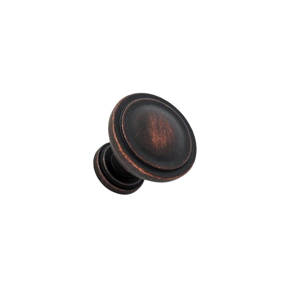 Boise Round Oil Rubbed Bronze Cabinet Knob with Mounting Hardware
