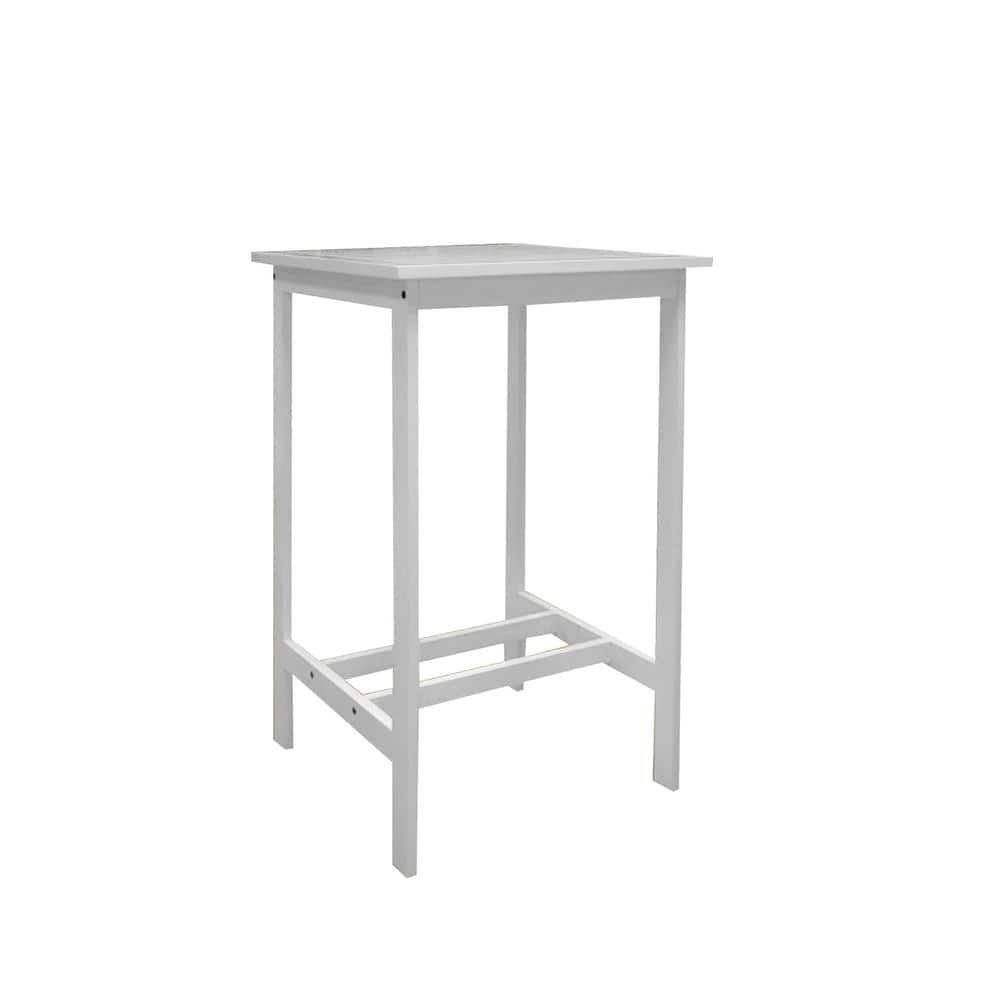 Emilio Outdoor White English Wood Bar Side End Table
