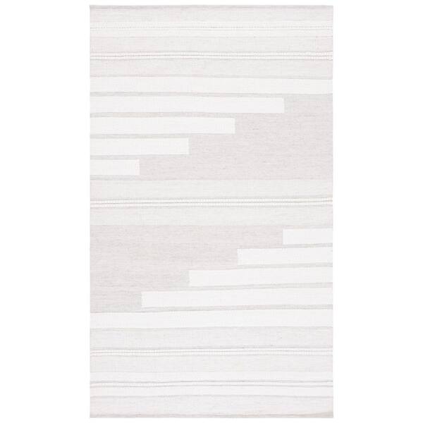 SAFAVIEH Kilim Ivory/Beige 6 ft. x 9 ft. Striped Solid Color Area Rug