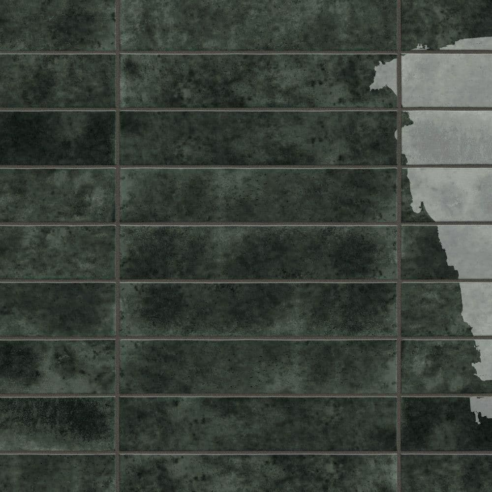 Merola Tile Menorca Black 3 in. x 13 in. Ceramic Wall Tile (6.44