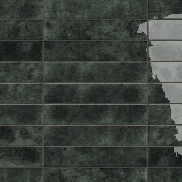Menorca Black 3 in. x 13 in. Ceramic Wall Tile (6.44 sq. ft./Case)