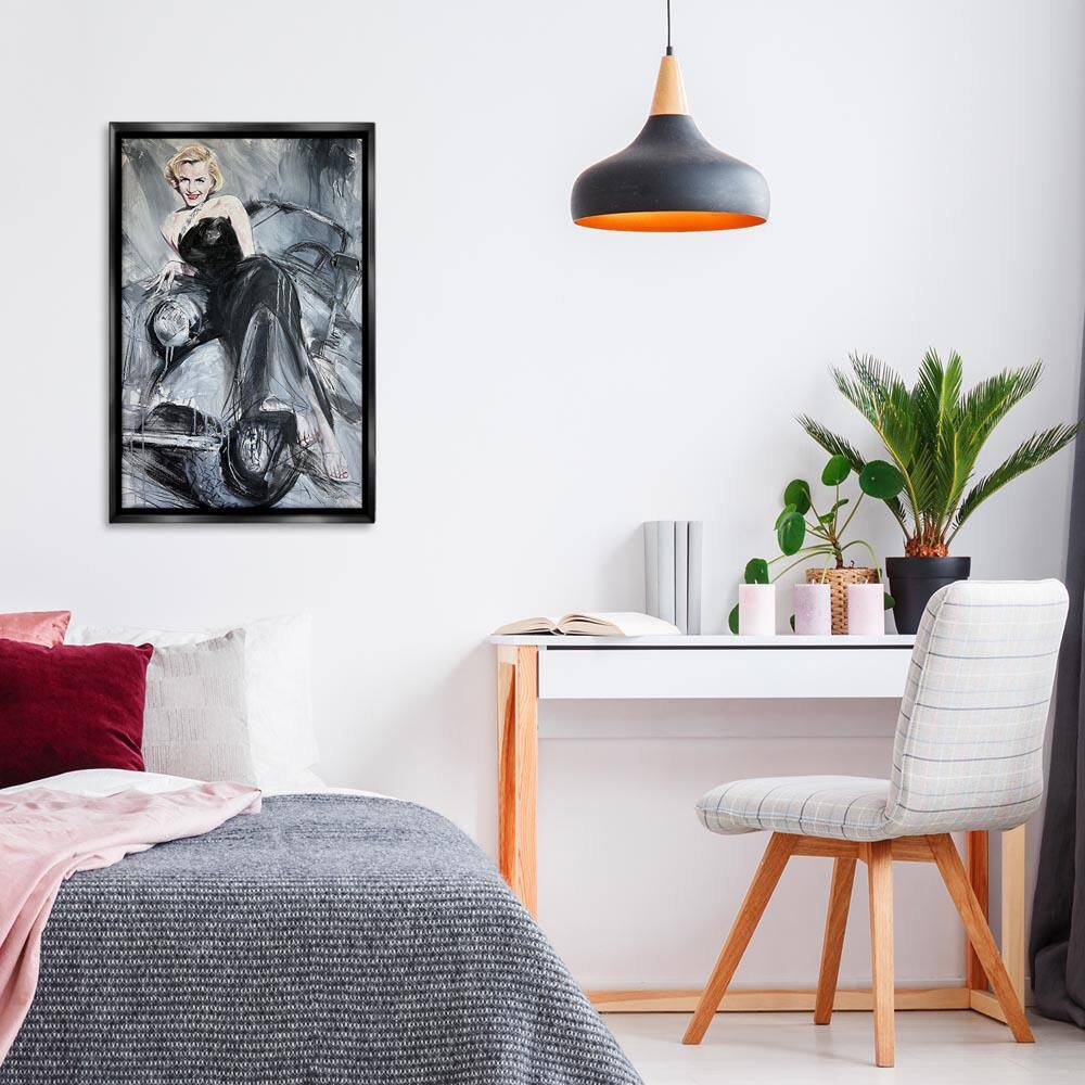 Timeless Fashion Woman by Lucille Lee Black Floater Frame People Graphic Art Print 31 in. x 21 in. price history on PriceWatchPro