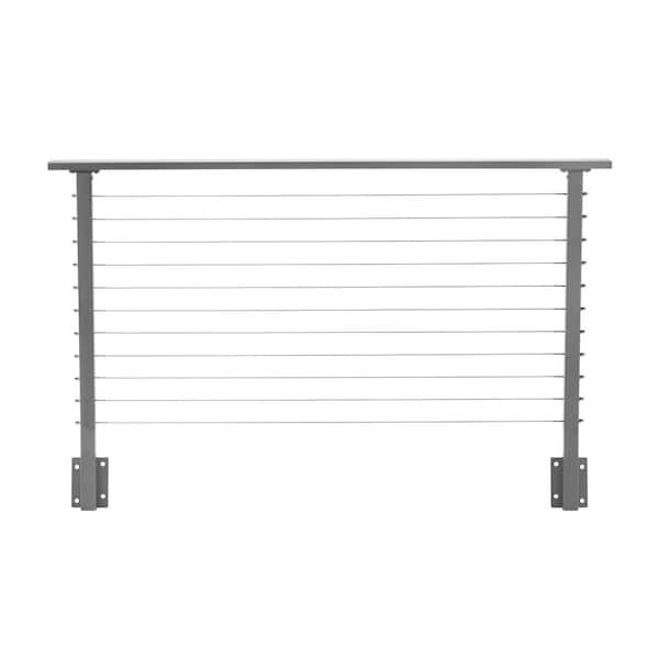 CityPost 6 ft. Deck Cable Railing, 36 in. Face Mount, Grey