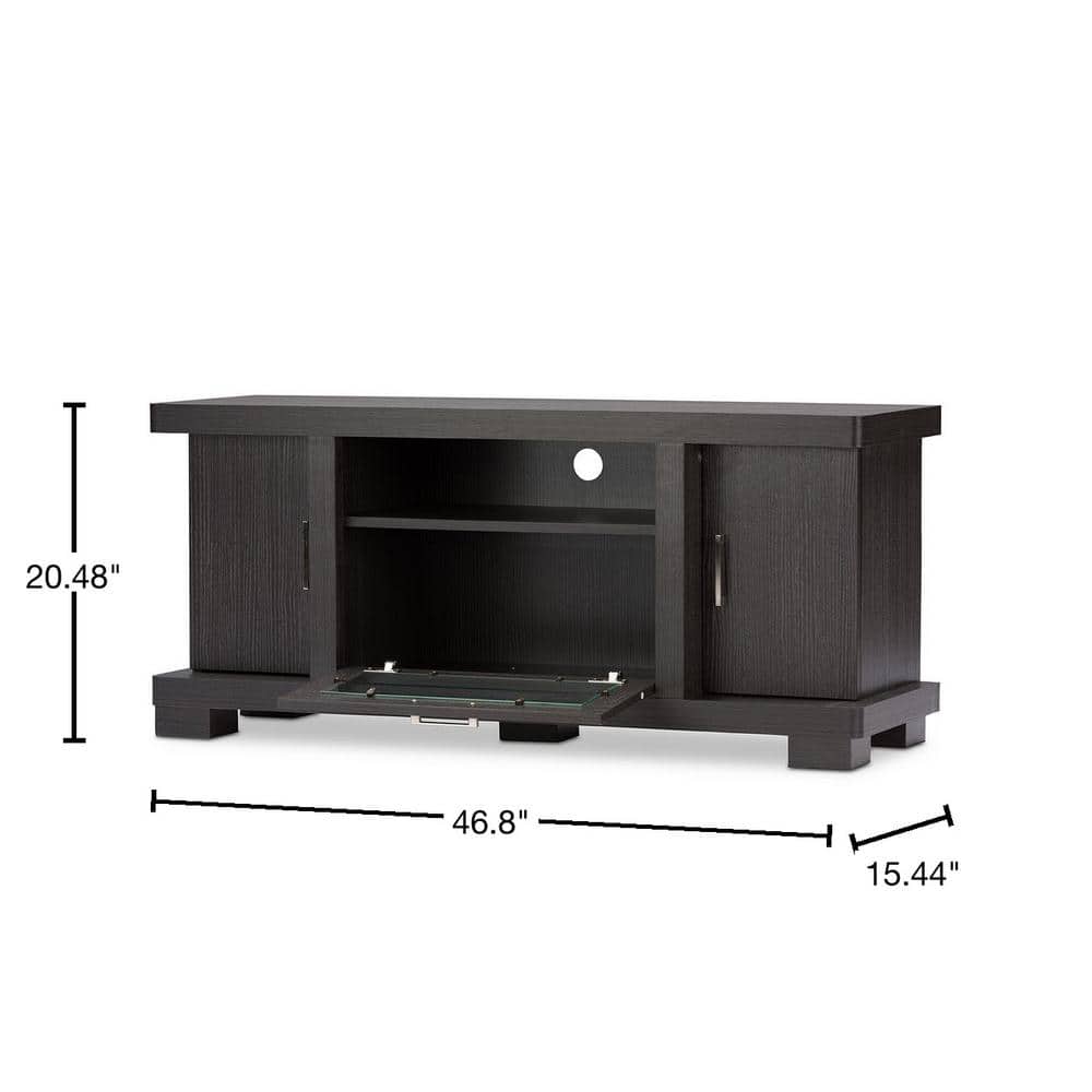 Espresso Elegance 50'' Engineered Wood TV Stand with Glass Doors