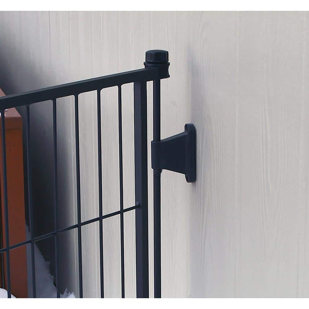 Black Metal Outdoor Pet Gate with Small Door, 31" x 27"