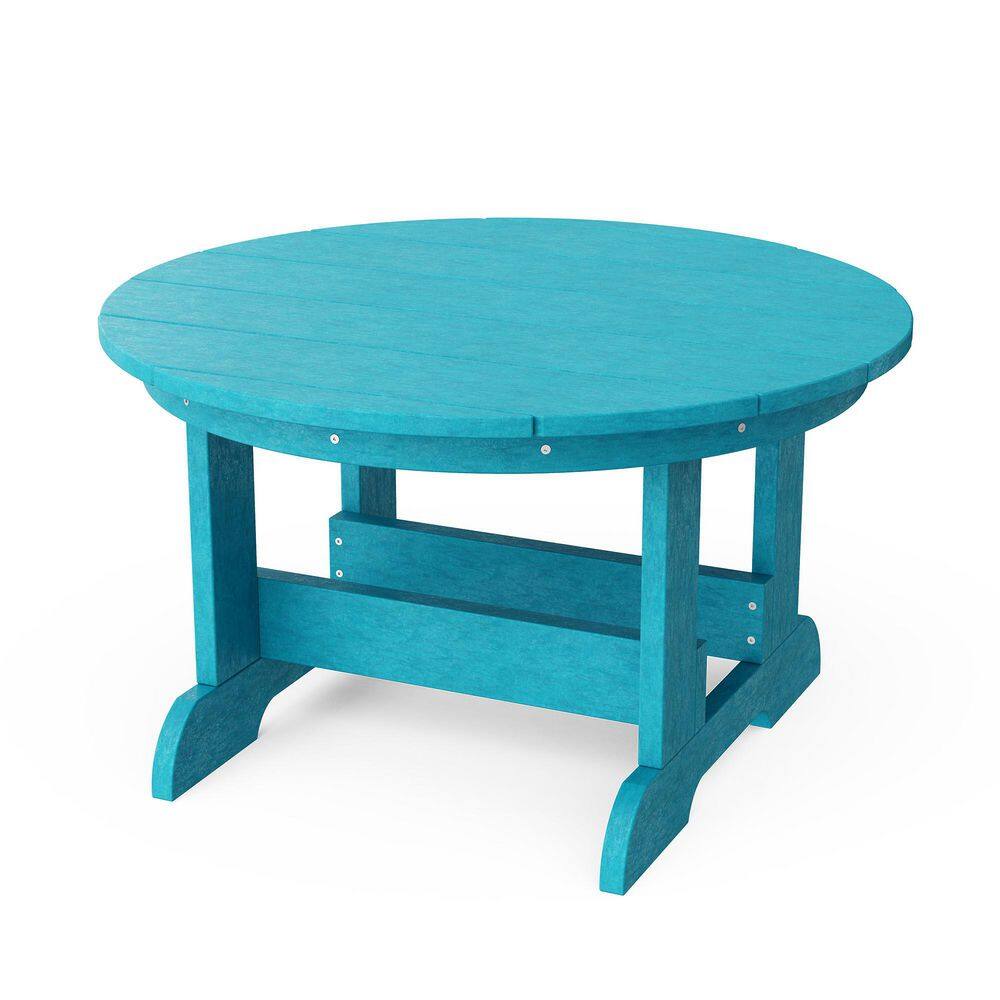 Heritage 31.5 in. Aruba Blue Round HDPE Plastic Outdoor Conversation Table price history on PriceWatchPro