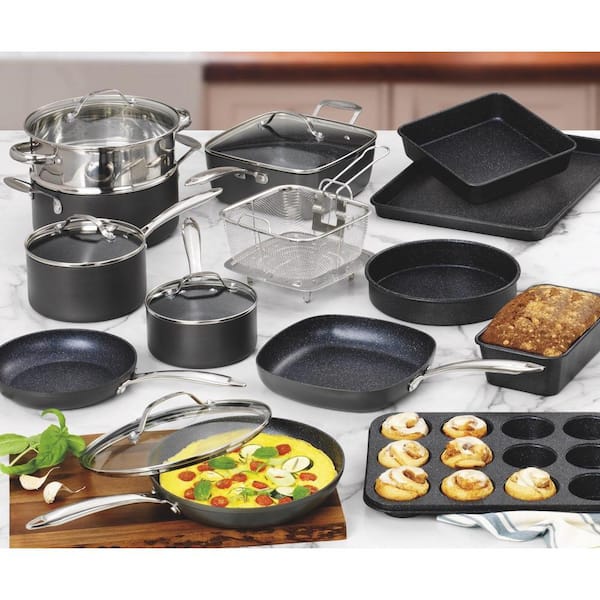 GraniteStone Diamond 23.4-in Aluminum Cookware Set with Lid in the Cooking  Pans & Skillets department at
