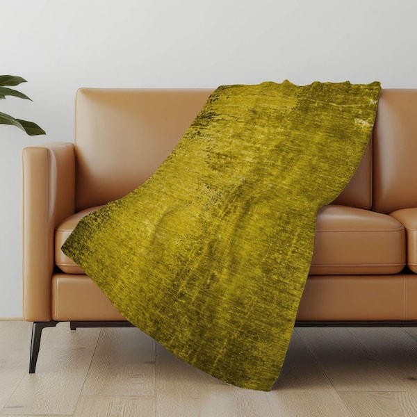 Premium Machine Washable ASB554 Gold 50 in. x 70 in. Sherpa Throw Blanket