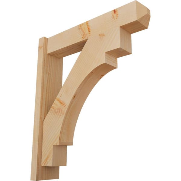 Ekena Millwork 6 in. x 28 in. x 24 in. Douglas Fir Merced Craftsman Smooth Outlooker