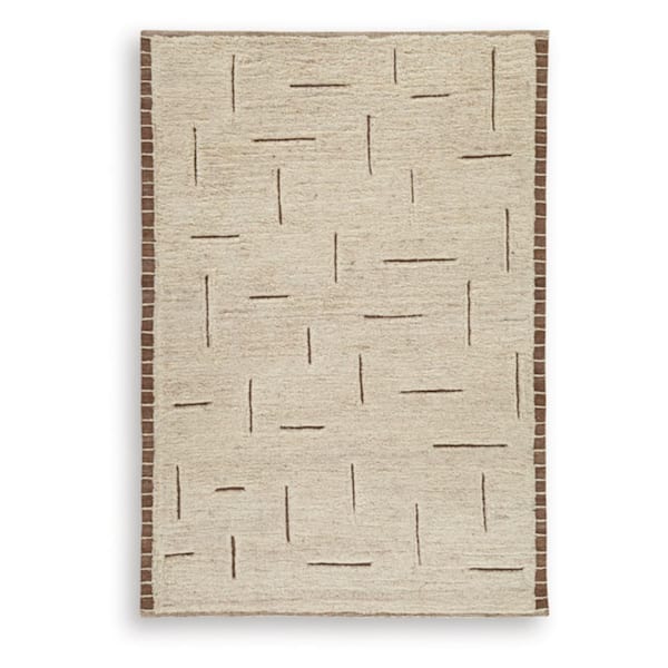 Clayman 5 ft. x 7 ft. Brown/Beige Geometric Area Rug