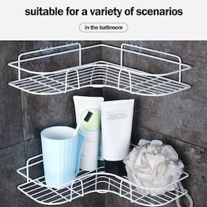 Dyiom Suction Cup Shower Caddy Bath Wall Shelf, Deep Bathroom Basket Suction  Cup Large Shower Caddy in Silver 694281520 - The Home Depot