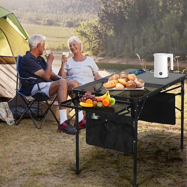 Camping Table, Grill Table 45W Solar Panel, w/ USB, Type-C&DC